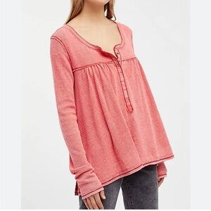 We The Free Pink Long Sleeve Sweater Tee